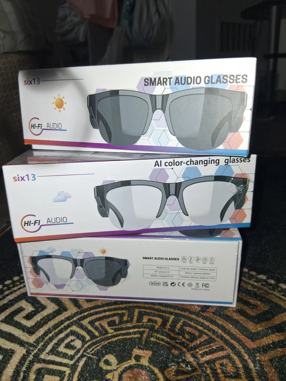 Smart Audio Glasses - Black AI Color-Changing Sunglasses